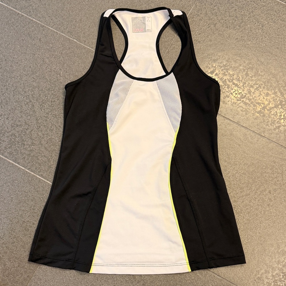 Lucky in Love Black and White Tank Top